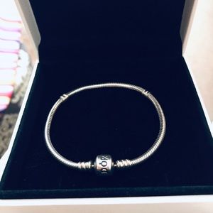 Auth Pandora Barrel Clasp Bracelet 7.1 /17cm
